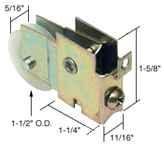 CRL 1" Tandem Steel Sliding Glass Door Roller With 11/16" Wide Housing For Pacific Doors