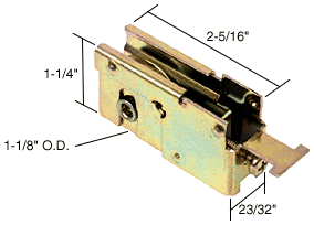 C.R. Laurence Sliding Glass Patio Door Roller, 1-1/8&quot; Steel Wheel, 23/32&quot; Wide Housing | D1523
