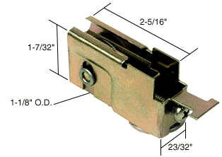 C.R. Laurence CRL Sliding Glass Door Roller with 1-1/8&quot; Steel Wheel 23/32&quot; Wide Housing for T.M. Cobb Doors | D1524