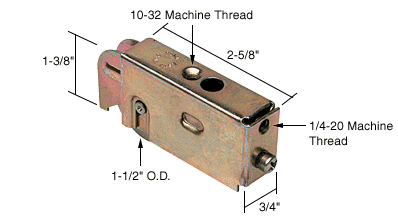 C.R. Laurence CRL Sliding Glass Door Roller with 1-1/2&quot; Steel Wheel 3/4&quot; Wide Housing | D1615