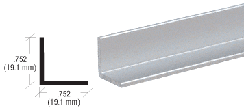 C.R. Laurence CRL Satin Anodized 3/4&quot; Aluminum Angle Extrusion - 12 ft Long | D1628A