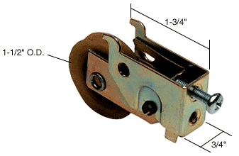 C.R. Laurence Sliding Glass Door Roller with 1-1/2 Steel Wheel 3/4&quot; Wide housing for Ador/HiLite Doors | D1685