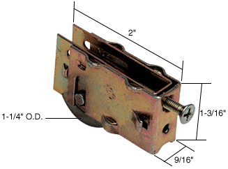 Strybuc Industries CRL Sliding Glass Door Roller with 1-1/4&quot; Steel Wheel 9/16&quot; Wide Housing for Nu-Air &amp; Bennings &amp; Scotty Doors - Bulk | D1688B