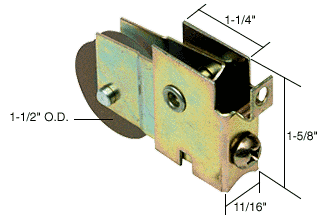 C.R. Laurence CRL Sliding Glass Door Roller with 1-1/2 Steel Wheel 11/16&quot; Wide Housing for Starlike &amp; Doormaster Doors | D1772
