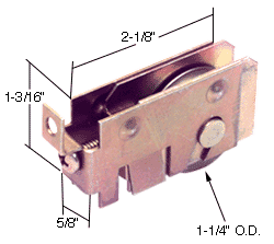 C.R. Laurence CRL Sliding Glass Door Roller with 1-1/4&quot; Steel Wheel 5/8&quot; Wide Housing for Rylock Doors | D1856