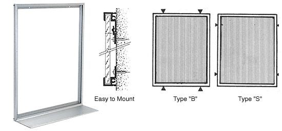 C.R. Laurence CRL Satin Anodized Custom Aluminum Mirror Frame with Shelf | D1984A