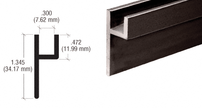 C.R. Laurence CRL Duranodic Bronze Base &quot;h&quot; Channel - 12 ft Long | D3024DU