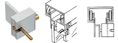 C.R. Laurence CRL Satin Anodized Spring Loaded Catch for Pass-Thru Windows | D52A