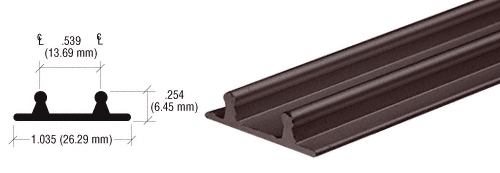 C.R. Laurence CRL Duranodic Bronze Aluminum Lower Channel for Deep Recess Installations - 12 ft long | D602DU