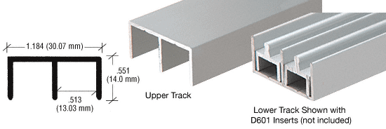 C.R. Laurence CRL Satin Anodized &quot;Standard&quot; Aluminum Upper or Lower Channel - 12 ft long | D603A