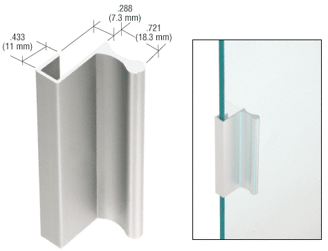 TechnologyLK 6&quot; Satin Anodized Aluminum Pull with 7/16&quot; Lip for Sliding Glass and Panel Doors | D646A