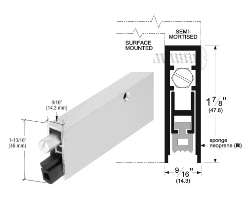 Aluminum Finish Automatic Door Bottom | Pemko Automatic Door Bottom | 4131CRL32 | DB035CV32