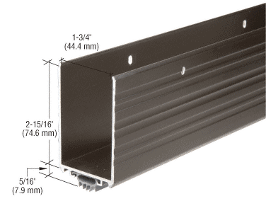 Dark Bronze Finish Wrap Around Door Shoe and Kick Plate with Vinyl Weatherseal for 48&quot; Door | DB054DV48
