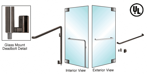 C.R. Laurence CRL Oil Rubbed Bronze Right Hand Reverse Glass Mount Keyed Access &quot;A&quot; Exterior Bottom Securing Deadbolt Handle | DB110A3GK0RB