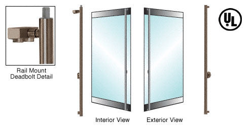 C.R. Laurence CRL Oil Rubbed Bronze Right Hand Reverse Swing Rail Mount Cylinder/Thumbturn &quot;F&quot; Top Secured Deadbolt Exterior Handle | DB130F3R10RB