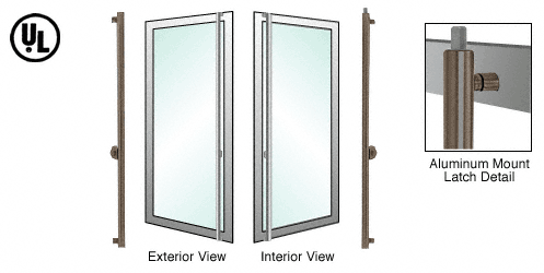 C.R. Laurence CRL Oil Rubbed Bronze Left Hand Reverse Swing Aluminum Door Mount Cylinder/Thumbturn &quot;F&quot; Top Secured Deadbolt Exterior Handle | DB130F4AK0RB