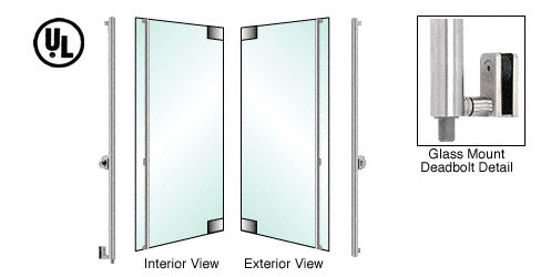 C.R. Laurence CRL Brushed Stainless Left Hand Cylinder Outside, Thumbturn Inside &quot;F&quot; Bottom Secured Deadbolt Exterior Handle | DB131F6G1BS