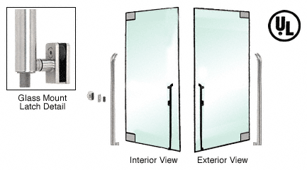 C.R. Laurence CRL Brushed Stainless Right Hand Double Acting Glass Mount Keyed Access &quot;K&quot; Exterior Bottom Securing Deadbolt Handle | DB150K1GKBS