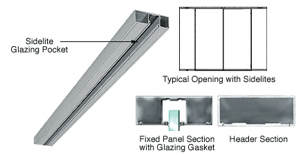 C.R. Laurence CRL Brushed Stainless 6&quot; Header With Glazing Pocket Only Custom Length | DCH60BSC