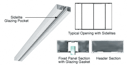 C.R. Laurence CRL 4-1/2&quot; Satin Anodized Header with Glazing Pocket Only Custom Length | DCH0SAC