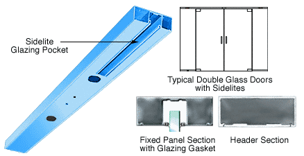 C.R. Laurence CRL Custom Color and Custom Length 4-1/2&quot; One Pocket Double Sided Door Header | DCH1SPTC