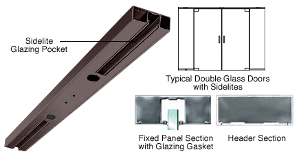 C.R. Laurence CRL Duranodic Bronze Custom Length 4-1/2&quot; Two Pocket Double Sided Door Header | DCH2DDUC
