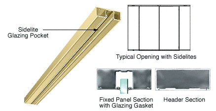 C.R. Laurence CRL 4&quot; Polished Brass Header with Glazing Pocket Only Custom Length | DCH40PBC