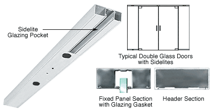 C.R. Laurence CRL Satin Anodized Custom Length 4&quot; One Pocket Double Sided Door Header | DCH41DSAC