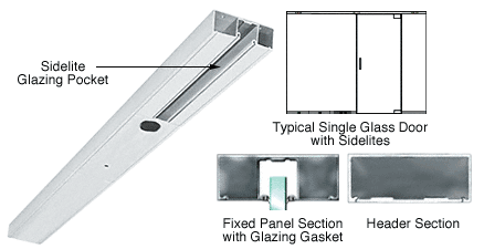 C.R. Laurence CRL Polished Stainless Custom Length 4&quot; One Pocket Single Sided Door Header | DCH41SPSC