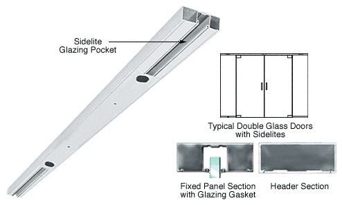 C.R. Laurence CRL Satin Anodized Custom Length 4&quot; Two Pocket Double Sided Door Header | DCH42DSAC