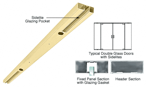 C.R. Laurence CRL Satin Brass Custom Length 4&quot; Two Pocket Double Sided Door Header | DCH42DSBC