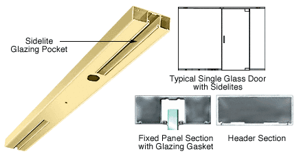 C.R. Laurence CRL Polished Brass Custom Length 4&quot; Two Pocket Single Sided Door Header | DCH42SPBC