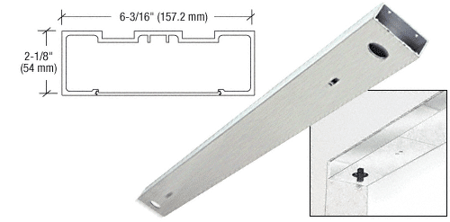 C.R. Laurence CRL Brushed Stainless 72&quot; x 6&quot; Double Door Header | DCH6BSD
