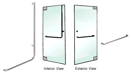 C.R. Laurence CRL Polished Stainless Right Hand Reverse Glass Mount &quot;A&quot; Exterior Top Securing Dummy Handle | DH100A3GPS