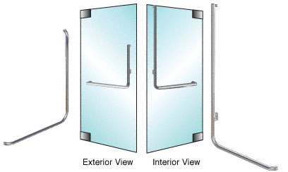 C.R. Laurence CRL Polished Stainless Left Hand Reverse Glass Mount &quot;B&quot; Exterior Top Securing Dummy Handle | DH100B4GPS