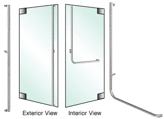 C.R. Laurence CRL Polished Stainless Left Hand Reverse Glass Mount &quot;F&quot; Exterior Dummy Handle | DH100F4GPS