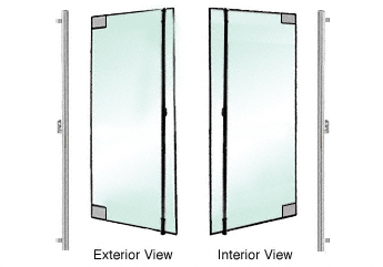 C.R. Laurence CRL Brushed Stainless Left Hand Reverse Glass Mount &quot;F&quot; Exterior Top Securing Dummy Handle | DH130F4GBS