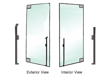 C.R. Laurence CRL Brushed Stainless Left Hand Glass Mount &quot;KS&quot; Exterior Bottom Securing Dummy Handle | DH140KS6GBS