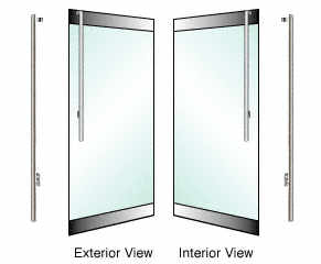 C.R. Laurence CRL Brushed Stainless Right Hand Reverse Glass Mount 170 Series &quot;JS&quot; Exterior Dummy Handle | DH170JS5RBS