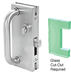 C.R. Laurence CRL 4&quot;x10&quot; Non-Handed Brushed Stainless Finish Center Lock with Hook Throw Deadlock Latch | DH410BS