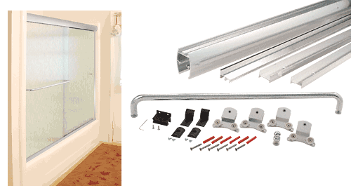 C.R. Laurence CRL Brite Anodized Cottage DK Series Sliding Shower Door Kit  60&quot; x 72&quot; with Metal Jambs for 3/8&quot; Glass | DK386072BA