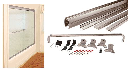 C.R. Laurence CRL Brushed Nickel Cottage DK Series Sliding Shower Door Kit  72&quot; x 60&quot; with Metal Jambs for 3/8&quot; Glass | DK387260BN