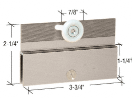 C.R. Laurence CRL Brushed Nickel 1/4&quot; Top Hanger Bracket for CK/DK Cottage Series Sliders | DK67BN