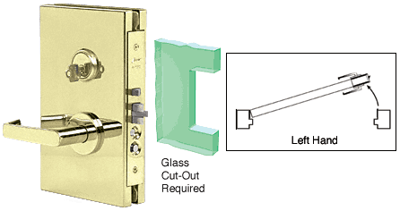 C.R. Laurence CRL Polished Brass Left Hand 6&quot; x 10&quot; Center Lock With Housing | DL610LCPB