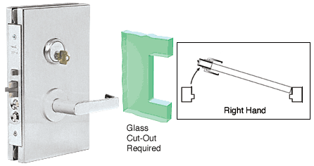 CRL 6&quot; x 10&quot; Brushed Stainless Right Hand Center Lock with Housing | DL610RCBS | DL610RCBS
