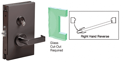 C.R. Laurence CRL 6&quot;x10&quot; RHR Duranodic Bronze Finish Center Lock with Deadlatch in Storeroom Function | DL611RSDU