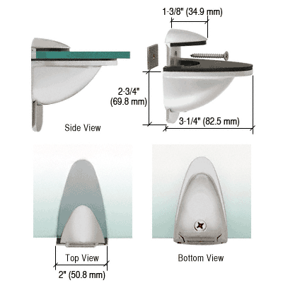 C.R. Laurence CRL Satin Chrome Heavy-Duty Adjustable Shelf Bracket  | DL661SC