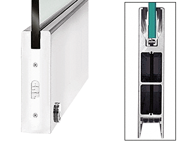C.R. Laurence CRL Polished Stainless 10&quot; Square Single Door Rail with Lock for 1/2&quot;(12mm) Glass - 35-3/4&quot; Length | DR10SPS12SL