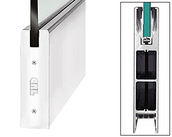 C.R. Laurence CRL Polished Stainless 10&quot; Square Single Door Rail without Lock for 3/4&quot; Glass - 35-3/4&quot; Length | DR10SPS34S