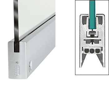 C.R. Laurence CRL Brushed Stainless 35-3/4&quot; Single Door Rail Square Style with Lock for 3/4&quot; Glass | DR4SBS34SL